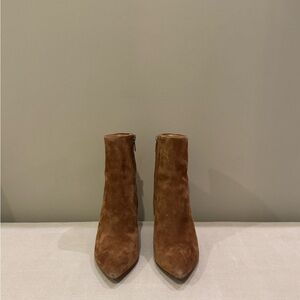 Marc Fisher Chestnut Suede Pointed Toe Ankle Booties